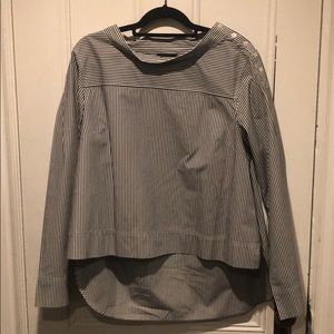 J CREW Asymmetrical striped boat neck striped top